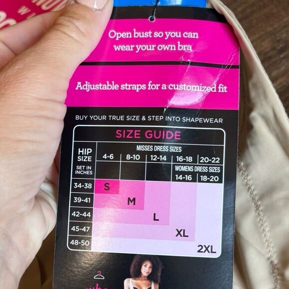 Maidenform Firm Control Open Bust Body Shaper Shapewear 2556 Beige Size XL NWT - Picture 8 of 11